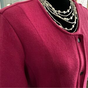 Nic+Zoe Fuschia Sweater Jacket Zip-Up Snap Coat Sweater